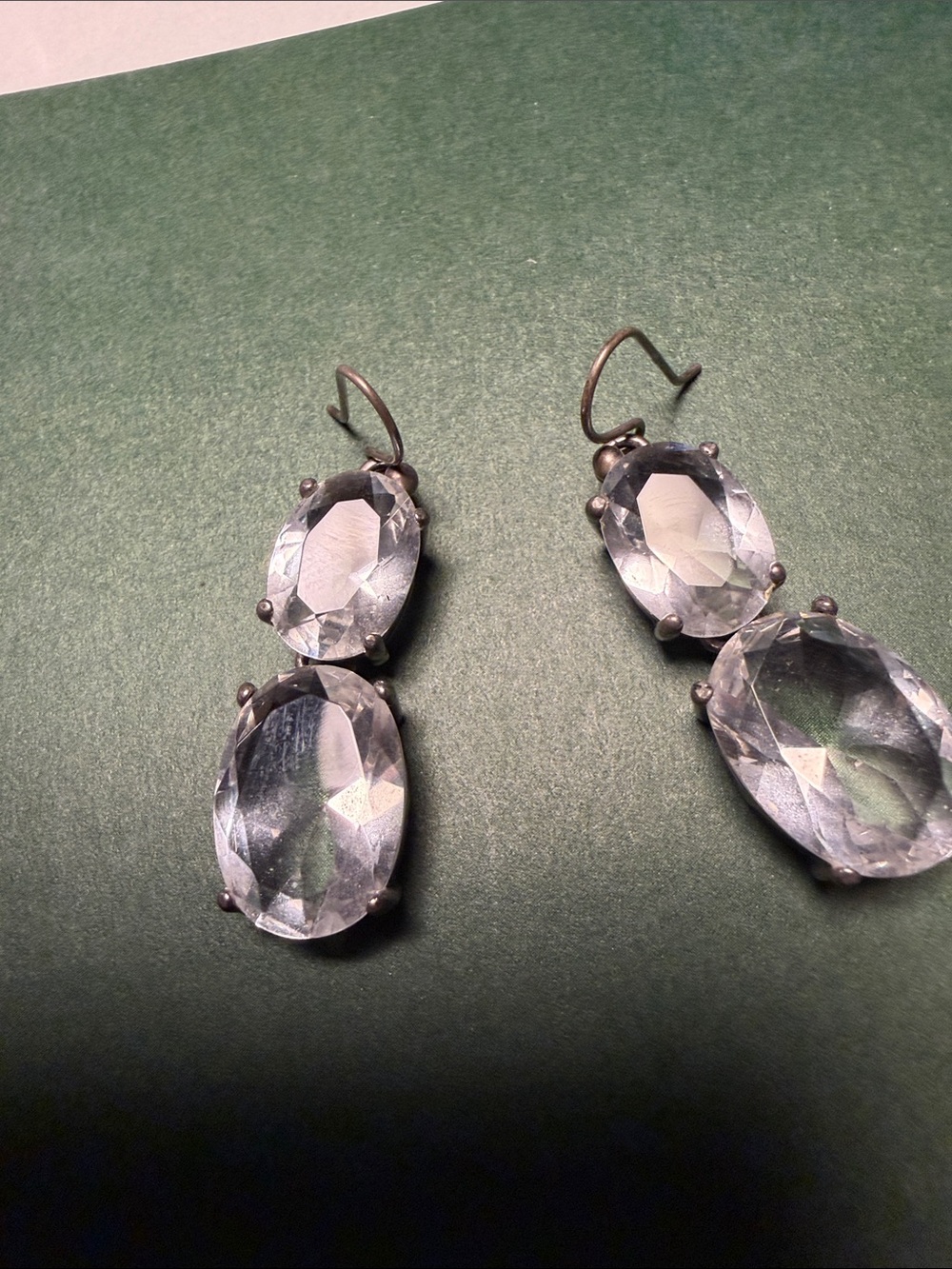 Clear Crystal Double-Drop Dangle Earrings - Women Jewelry